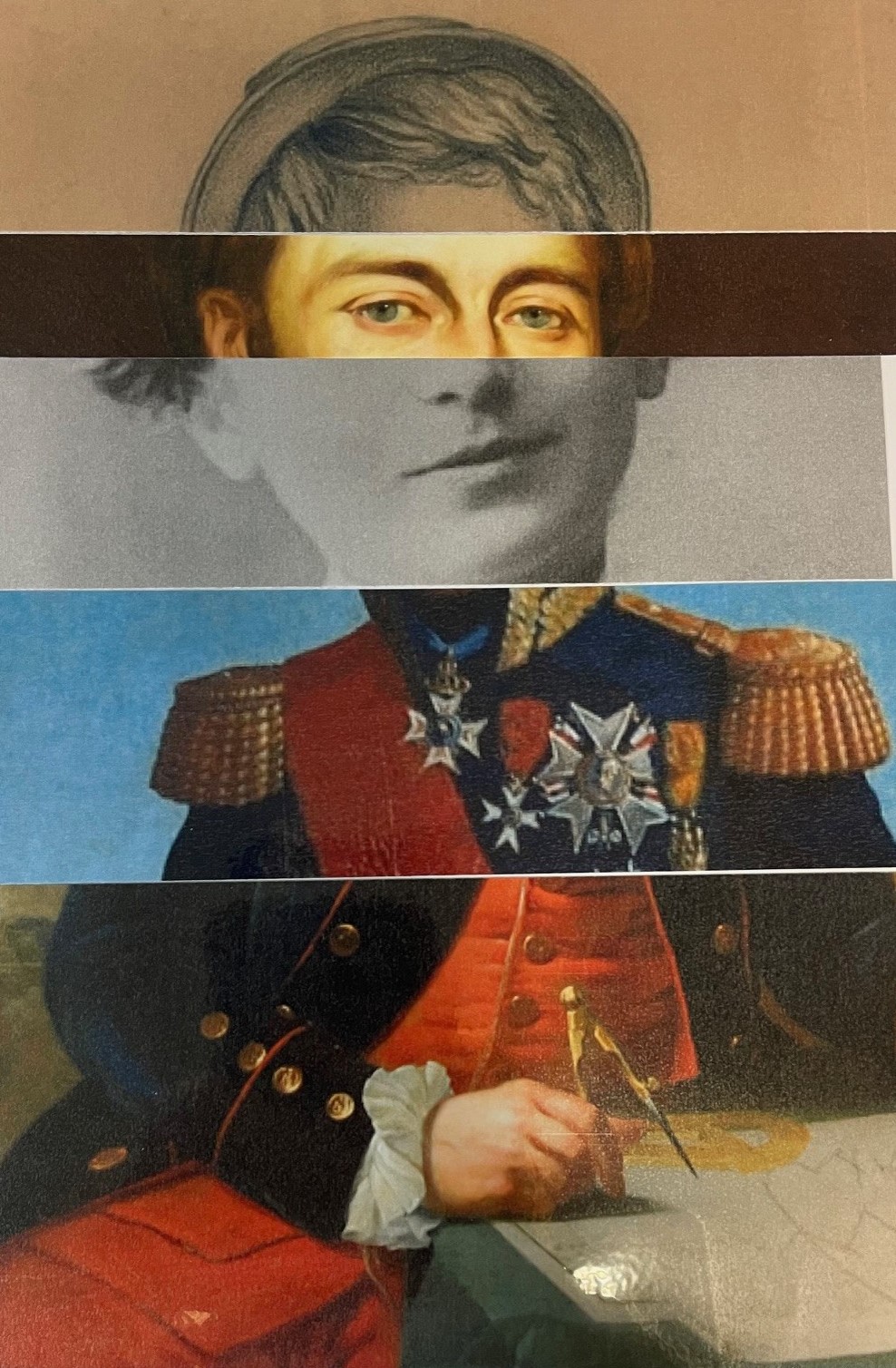 photographie d'un personnage crée à partir de détails de portraits de la collection du Musée